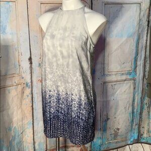 Forever 21 Contemporary S Blue Gray Silky Slinky High Neck Sleeveless Summer Min